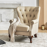 Anthony Genuine Leather Armchair BEIGE
