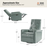 Valentin Vegan Leather Swivel Power Recliner With USB