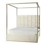 Madeleine Upholstered Canopy King Bed With Curtains