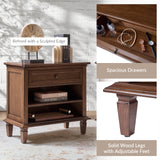 Wladimir 1-Drawer Nightstand-WALNUT