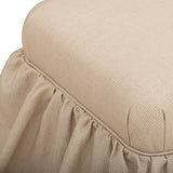 Gertrude Yellow Gingham Performance Linen Skirted Ottoman