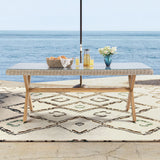 Abrienda rectangular wicker dining table