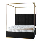 Madeleine Upholstered Canopy Queen Bed With Curtains