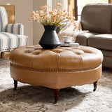 Idalia Genuine Leather Ottoman