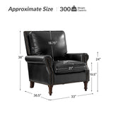Raymond Genuine Leather Armchair BLACK