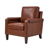 Raimund Genuine Leather Armchair BROWN