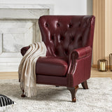 Anthony Genuine Leather Armchair BURGUNDY