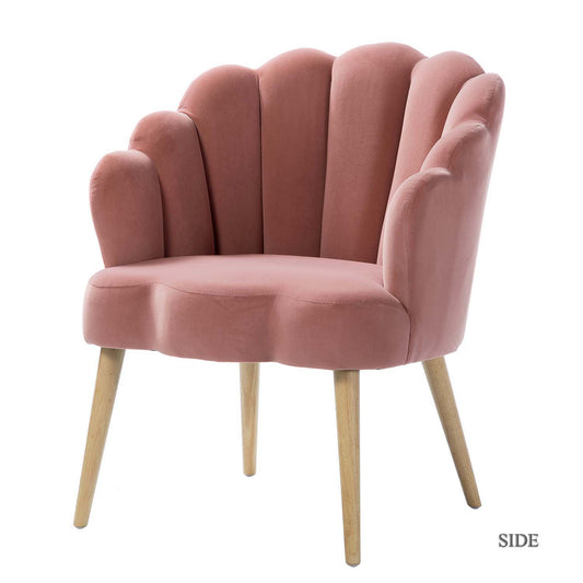 Flora Scalloped Velvet Arm Chair