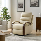Konradin Genuine Leather Swivel Rocking Manual Recliner