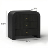 Hump 38" Arched 3-Drawer Bedside Chest