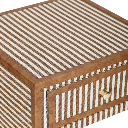 Kora 18" Cotton Jute 1-Drawer Contract-Grade Nightstand