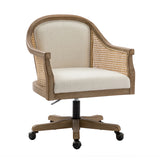 Xaver Task Chair with Rattan Arms