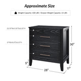 Joachim 3 Drawer Nightstand