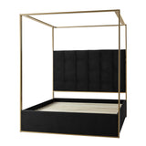 Madeleine Upholstered Canopy Queen Bed With Curtains