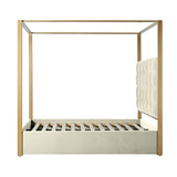Madeleine Upholstered Canopy King Bed With Curtains