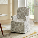 Kanrad Slipcover Dining Chair with Casters