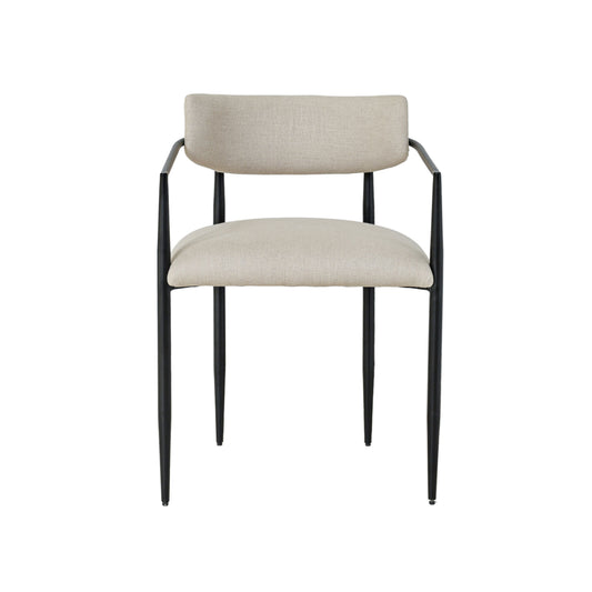 Forte Cream Linen Forged Iron Dining Chair
