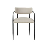 Forte Cream Linen Forged Iron Dining Chair