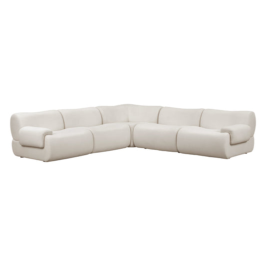 Zenith 5-Piece Contract-Grade Upcycled Fabric Modular L-Sectional