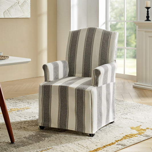 Kanrad Slipcover Dining Chair with Casters