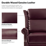 Albert Genuine Leather Manual Swivel Glider Recliner