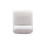 Arezza Stone White Contract-Grade Basketweave Chenille Armless Chair