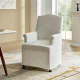 Kanrad Slipcover Dining Chair with Casters