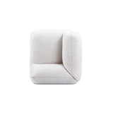 Arezza Stone White Contract-Grade Basketweave Chenille Corner Chair