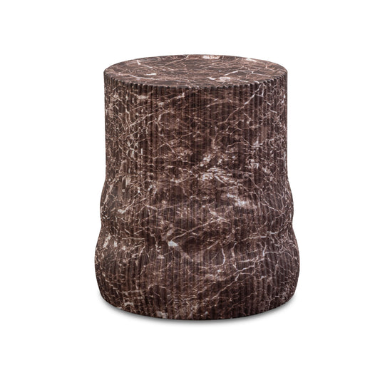 Cilla Red Faux Levanto Marble Indoor/Outdoor Concrete Side Table
