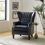 Xaver Genuine Leather Armchair NAVY