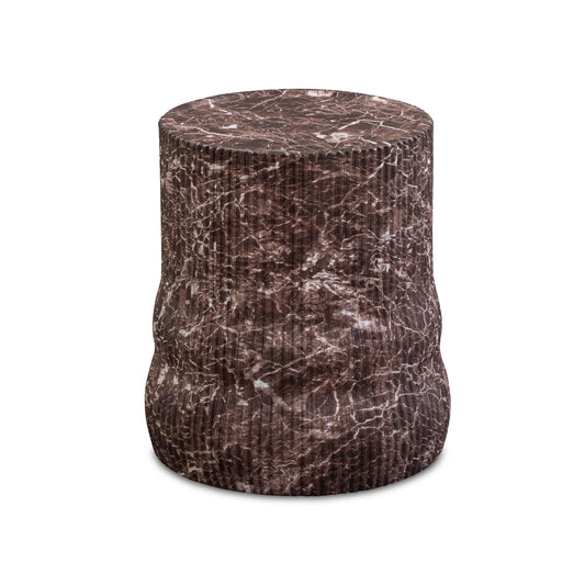Cilla Red Faux Levanto Marble Indoor/Outdoor Concrete Side Table