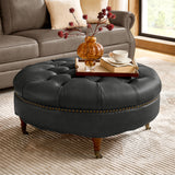 Idalia Genuine Leather Ottoman