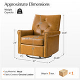 Smelda Genuine Leather Swivel Rocker Chair