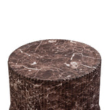 Cilla Red Faux Levanto Marble Indoor/Outdoor Concrete Side Table