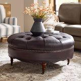 Idalia Genuine Leather Ottoman
