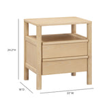 Tyra 22" Ash 2-Drawer Nightstand