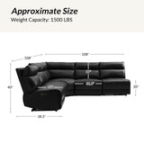 Genuine Leather Power Reclining Corner Sectional