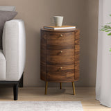 Etta Drum 3 - Drawer End Table WALNUT