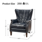 Xaver Genuine Leather Armchair NAVY