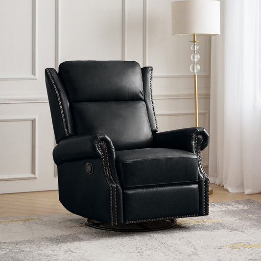 Albert Genuine Leather Manual Swivel Glider Recliner