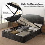 Stuart Hydraulic Lift Up Storage Upholstered Platform Queen Bed