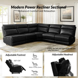 Genuine Leather Power Reclining Corner Sectional