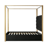 Madeleine Upholstered Canopy Queen Bed With Curtains