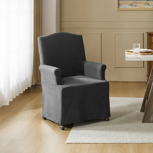 Kanrad Slipcover Dining Chair with Casters
