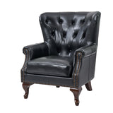 Anthony Genuine Leather Armchair BLACK