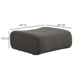 Zenith Contract-Grade Upcycled Fabric Ottoman