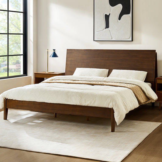Claus Solid Wood Platform Queen Bed