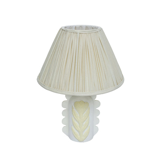 Edith Scalloped Papier Mache Flower Pleated Table Lamp