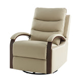 Konradin Genuine Leather Swivel Rocking Manual Recliner