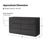 Silvius 6-Drawer Dresser-CHARCOAL